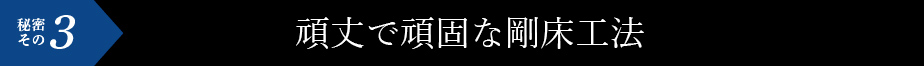 秘密その3 頑丈で頑固な剛床工法